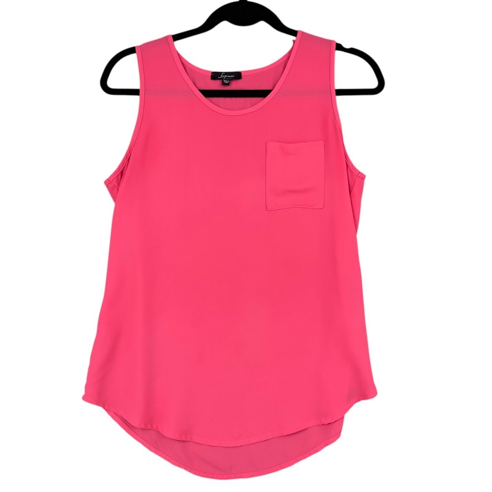 Soprano‎ Pink Sleeveless Pocket Tank Top Women's Size Medium